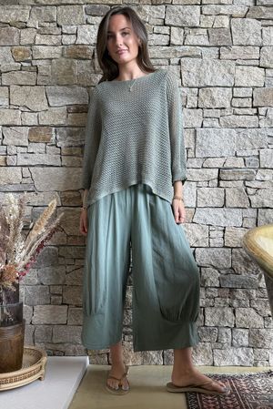Conrad Grunge Loose Cotton Knit Khaki